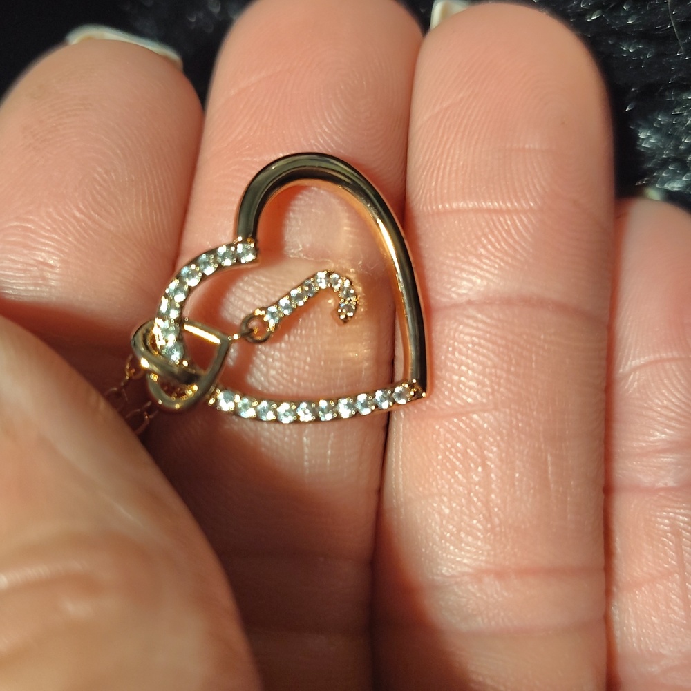 ELEGANT ROSE GOLD HEART WITH THE LETTER "J"   PENDANT NECKLACE - Picture 8 of 10